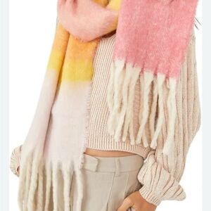 Free people kaleidoscope color block scarf brand new never worn!